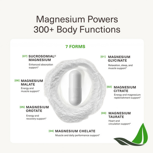 BIOptimizers Magnesium Breakthrough 500mg, 7 Forms of Magnesium 60 Capsules